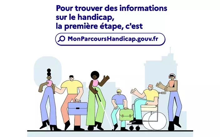 Visuel de la campagne de communication pour le site Mon Parcours Handicap