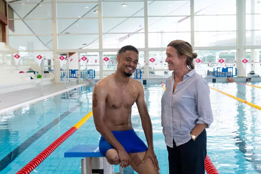 Flavio et Sylvie sur le shooting © Ministères sociaux DICOM Jeanne Accorsini Sipa