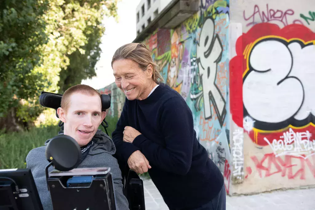 Aurélien et Sylvie sur le shooting © Ministères sociaux DICOM Jeanne Accorsini Sipa